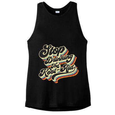 Stop Drinking The Koolaid Media News Msm Brainwashing Ladies PosiCharge Tri-Blend Wicking Tank