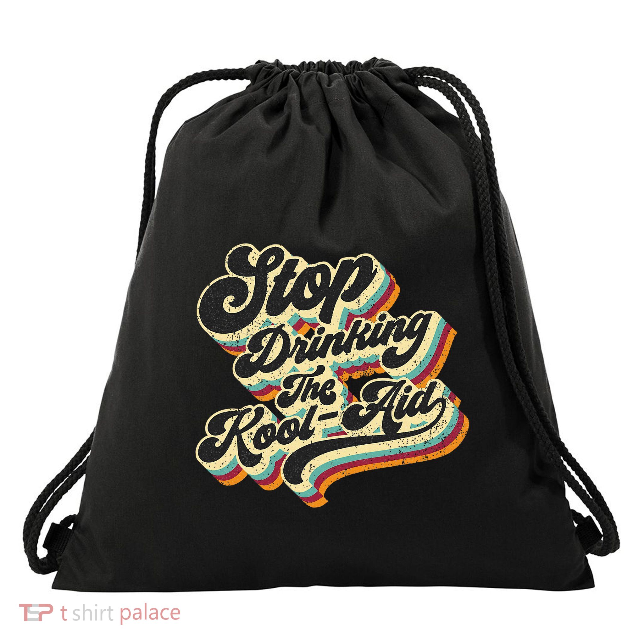Stop Drinking The Koolaid Media News Msm Brainwashing Drawstring Bag