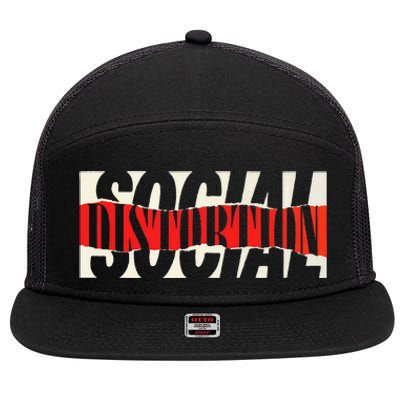 Social Distortion Torn 7 Panel Mesh Trucker Snapback Hat