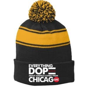 Shermann Dilla Thomas Everything Dope About America Comes From Chicago Uic Baske Stripe Pom Pom Beanie