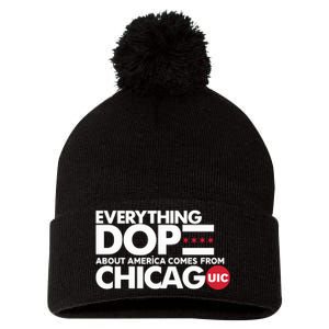 Shermann Dilla Thomas Everything Dope About America Comes From Chicago Uic Baske Pom Pom 12in Knit Beanie