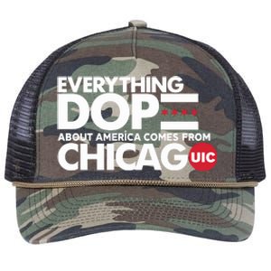 Shermann Dilla Thomas Everything Dope About America Comes From Chicago Uic Baske Retro Rope Trucker Hat Cap