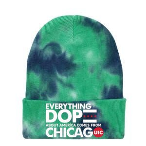 Shermann Dilla Thomas Everything Dope About America Comes From Chicago Uic Baske Tie Dye 12in Knit Beanie