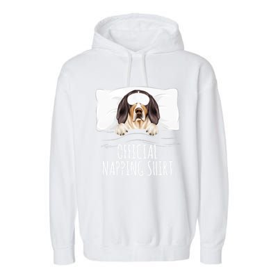 Sleeping Dog Treeing Walker Coonhound Napping Gift Garment-Dyed Fleece Hoodie