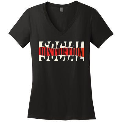 Social Distortion Torn Logo Women's V-Neck T-Shirt