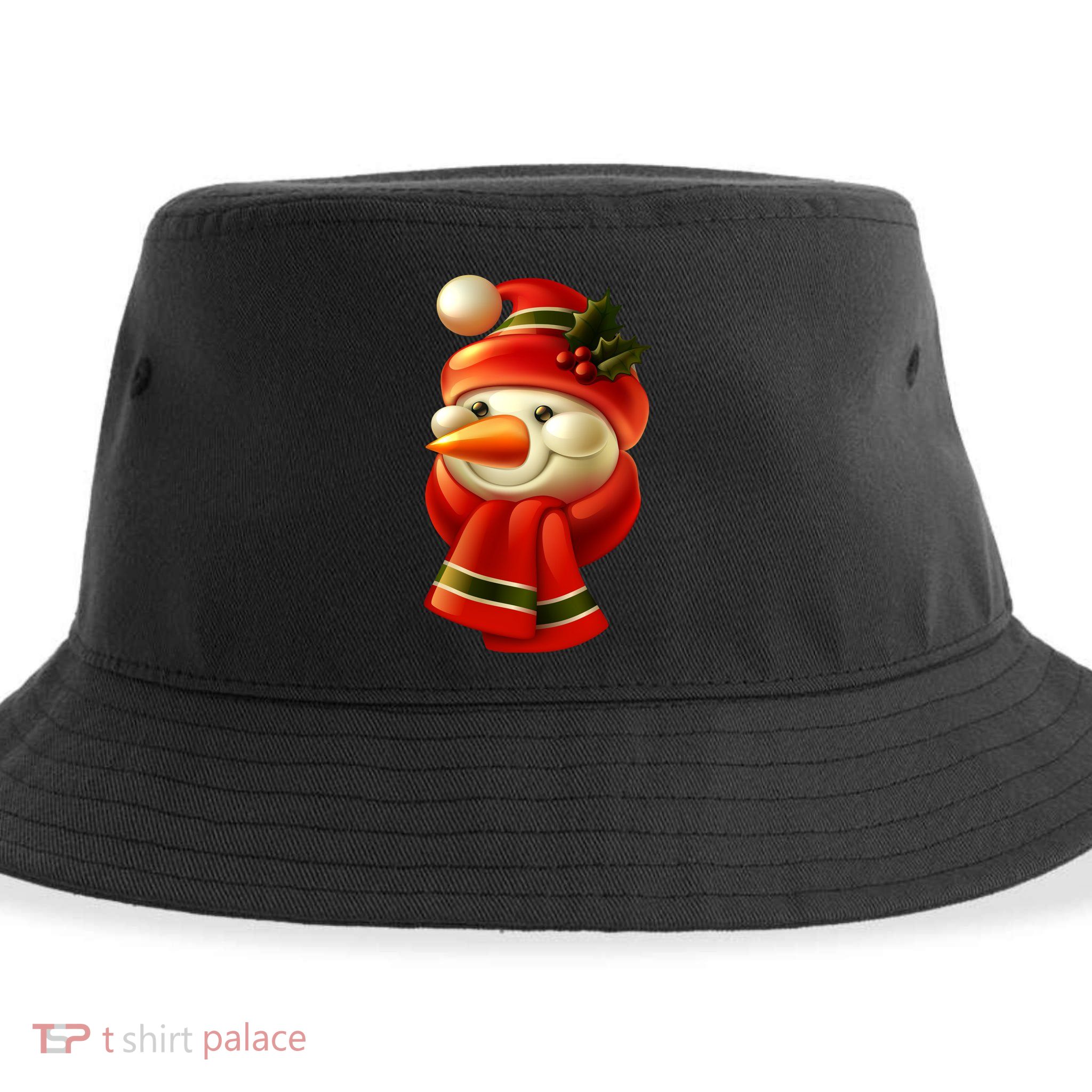 Snowman Dressed To Impress Sustainable Bucket Hat
