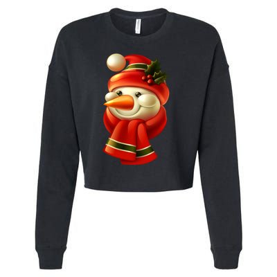 Snowman Dressed To Impress Cropped Pullover Crew
