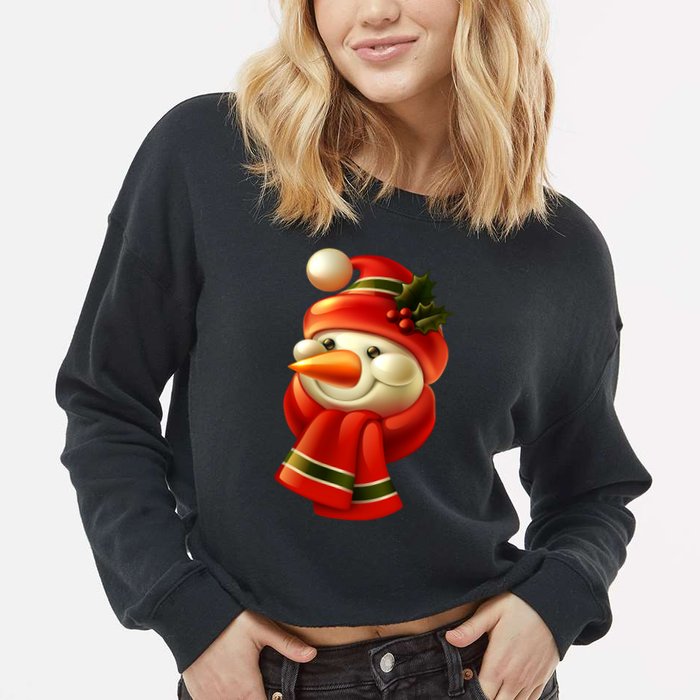 Snowman Dressed To Impress Cropped Pullover Crew