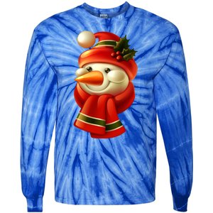 Snowman Dressed To Impress Tie-Dye Long Sleeve Shirt