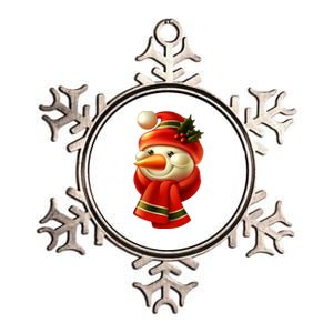 Snowman Dressed To Impress Metallic Star Ornament