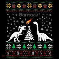 Santa Dinosaur Ugly Sweater Christmas Meteor Meteoroid T Rex Gift Performance Shirt