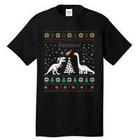 Santa Dinosaur Ugly Sweater Christmas Meteor Meteoroid T Rex Gift Tall T-Shirt