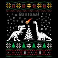 Santa Dinosaur Ugly Sweater Christmas Meteor Meteoroid T Rex Gift Zip Tote Bag