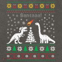Santa Dinosaur Ugly Sweater Christmas Meteor Meteoroid T Rex Gift Cotton Canvas Backpack