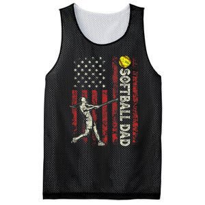 Softball Dad US Flag Gifts For Dad Men Patriotic Fathers Day Mesh Reversible Basketball Jersey Tank