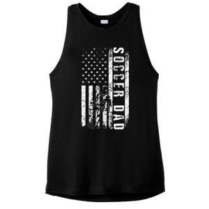 Soccer DAD USA Flag Soccer Team Fan DADDY Fathers Day Ladies PosiCharge Tri-Blend Wicking Tank