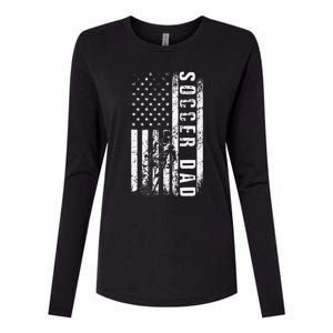 Soccer DAD USA Flag Soccer Team Fan DADDY Fathers Day Womens Cotton Relaxed Long Sleeve T-Shirt