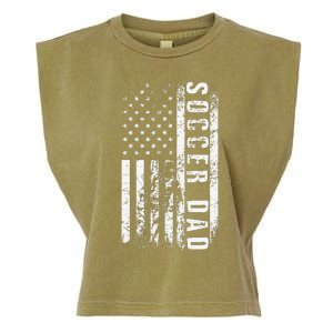 Soccer DAD USA Flag Soccer Team Fan DADDY Fathers Day Garment-Dyed Women's Muscle Tee