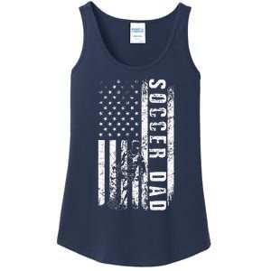 Soccer DAD USA Flag Soccer Team Fan DADDY Fathers Day Ladies Essential Tank