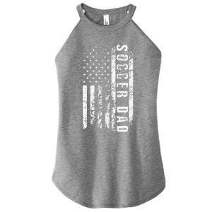 Soccer DAD USA Flag Soccer Team Fan DADDY Fathers Day Women's Perfect Tri Rocker Tank