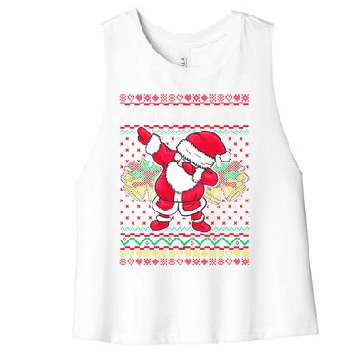 Santa Dabbing Ugly Christmas Jolly Af Holiday Season Gift Funny Gift Women's Racerback Cropped Tank