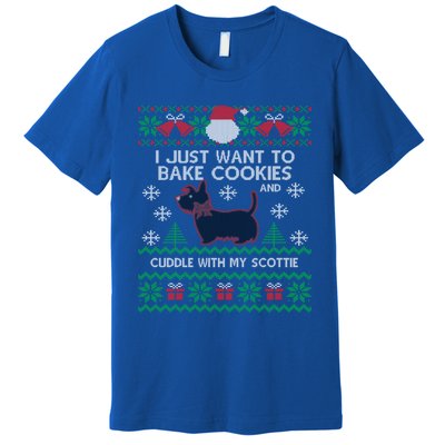 Scottie Dog Ugly Christmas Party Scottish Terrier Novelty Gift Premium T-Shirt