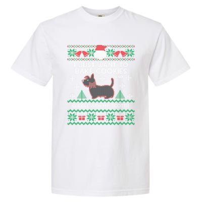 Scottie Dog Ugly Christmas Party Scottish Terrier Novelty Gift Garment-Dyed Heavyweight T-Shirt