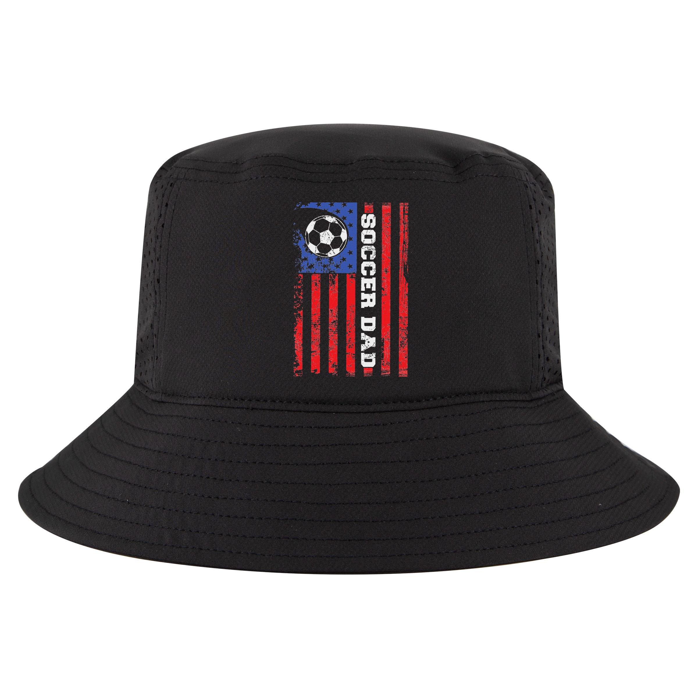 Soccer Dad Usa Flag All American Fathers Cool Comfort Performance Bucket Hat