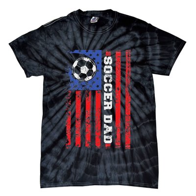 Soccer Dad Usa Flag All American Fathers Tie-Dye T-Shirt