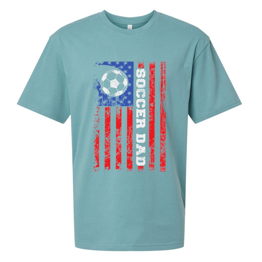 Soccer Dad Usa Flag All American Fathers Sueded Cloud Jersey T-Shirt