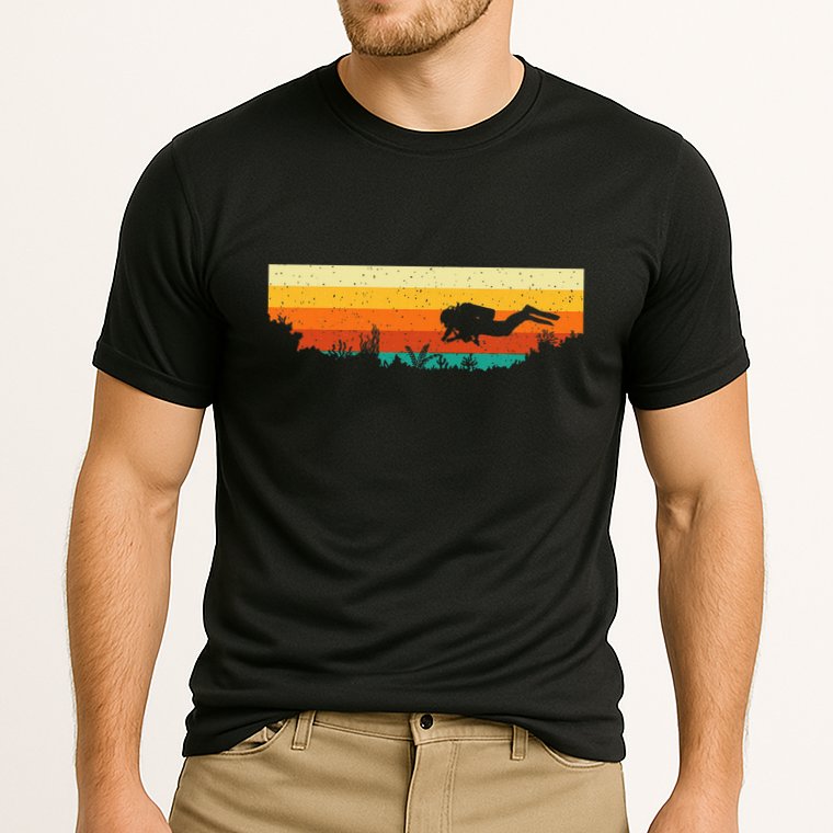 Scuba Diver Underwater Freediving Scuba Diving Cooling Performance Crew T-Shirt