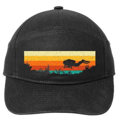 Scuba Diver Underwater Freediving Scuba Diving 7-Panel Snapback Hat