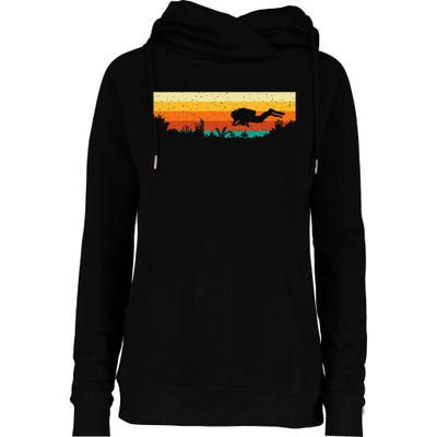 Scuba Diver Underwater Freediving Scuba Diving Womens Funnel Neck Pullover Hood