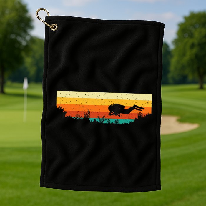 Scuba Diver Underwater Freediving Scuba Diving Golf Towel
