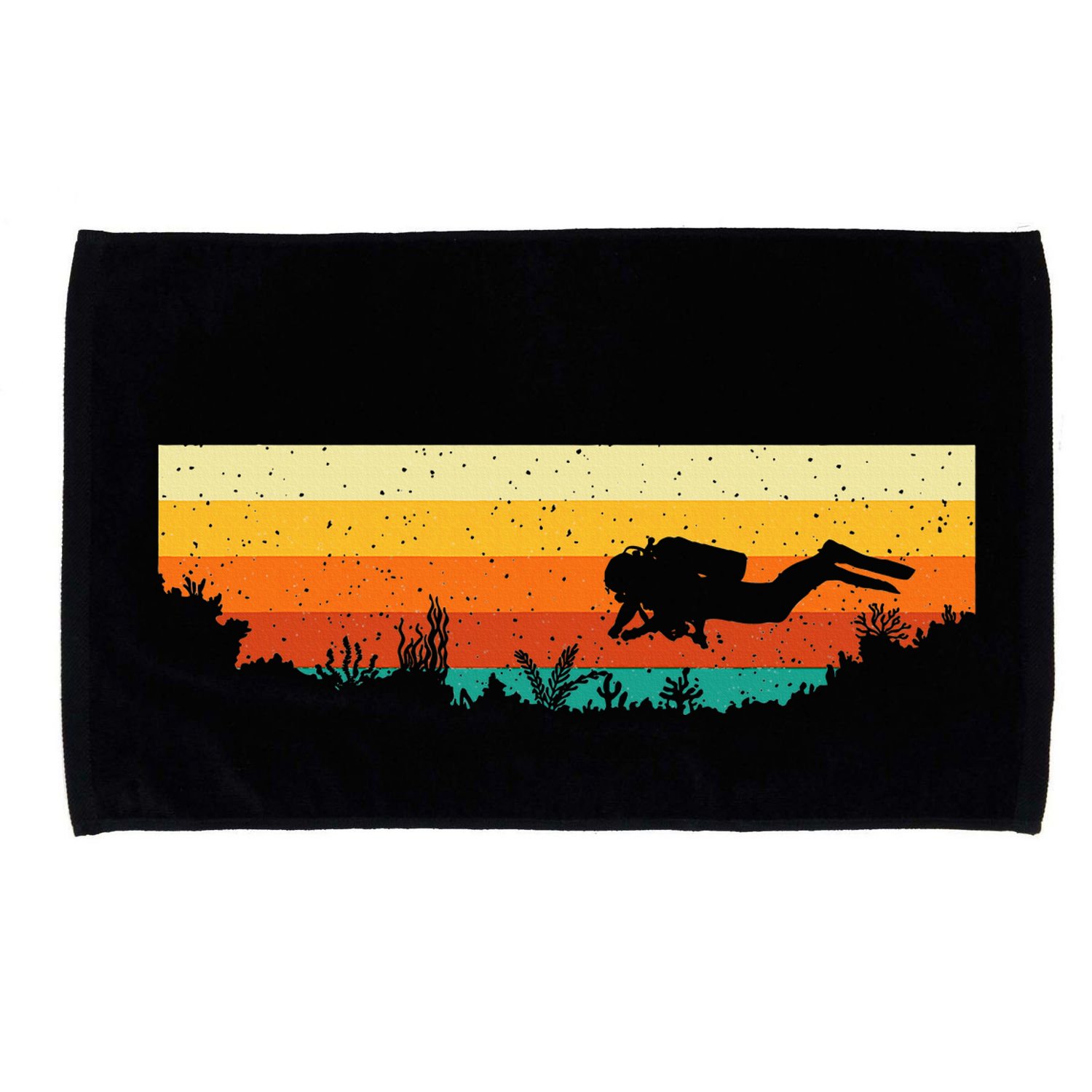 Scuba Diver Underwater Freediving Scuba Diving Microfiber Hand Towel