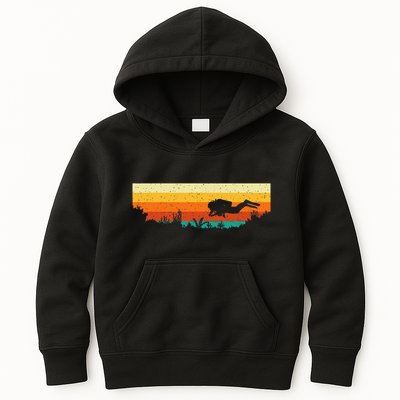 Scuba Diver Underwater Freediving Scuba Diving Kids Hoodie