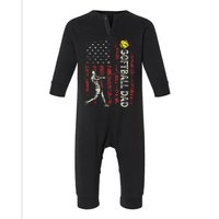 Softball Dad Us Flag Infant Fleece One Piece