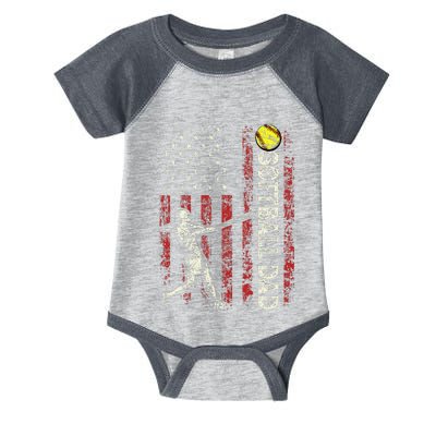 Softball Dad Us Flag Infant Baby Jersey Bodysuit