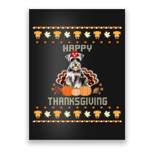 Schnauzer Dog Ugly Thanksgiving Sweater Poster