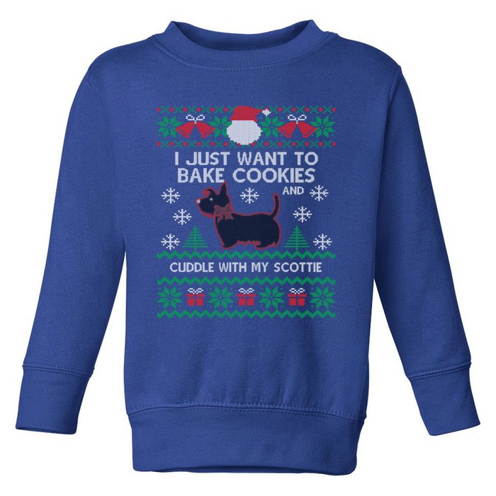 Scottie Dog Ugly Christmas Party Scottish Terrier Novelty Gift Toddler Sweatshirt