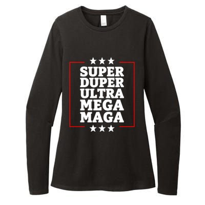 Super Duper Ultra Mega MAGA Funny USA Republican VOTE Trump Long Womens CVC Long Sleeve Shirt