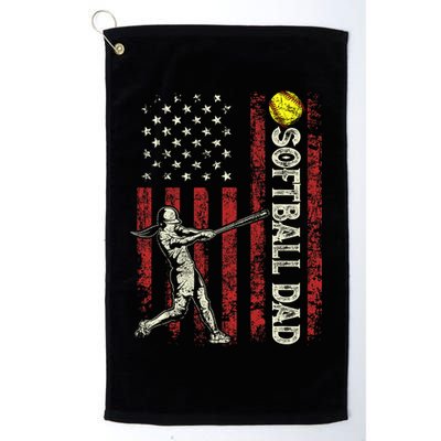 Softball Dad US Flag Gifts For Dad Men Patriotic Fathers Day Golf Towel