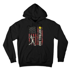 Softball Dad Us Flag Gifts For Dad Patriotic Fathers Day Hoodie