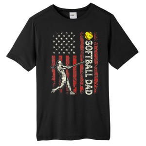 Softball Dad Us Flag Gifts For Dad Patriotic Fathers Day Tall Fusion ChromaSoft Performance T-Shirt