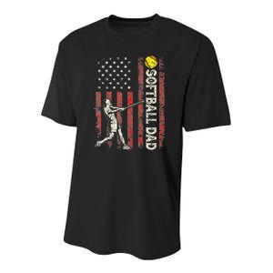 Softball Dad Us Flag Gifts For Dad Patriotic Fathers Day Youth Performance Sprint T-Shirt