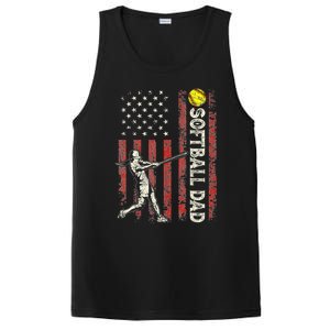 Softball Dad Us Flag Gifts For Dad Patriotic Fathers Day PosiCharge Competitor Tank