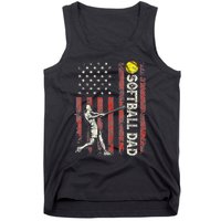 Softball Dad Us Flag Gifts For Dad Patriotic Fathers Day Tank Top