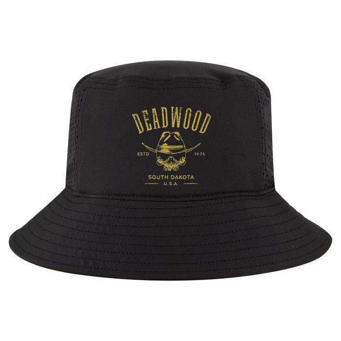 South Dakota Usa Skull Distressed Design Cool Comfort Performance Bucket Hat