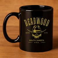 South Dakota Usa Skull Distressed Design 11oz C Handle Ceramic Mug