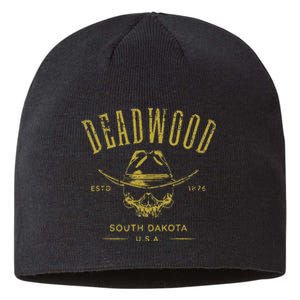 South Dakota Usa Skull Distressed Design Sustainable Beanie